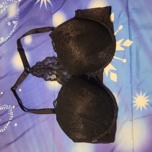 38D Victoria's Secret Black Front Clasp Closure Bra Demi Lined